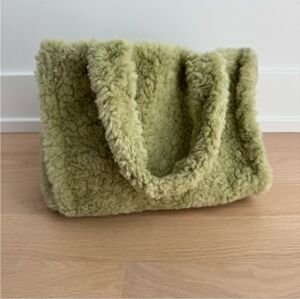 Urban Outfitters Green Fuzzy Tote Bag